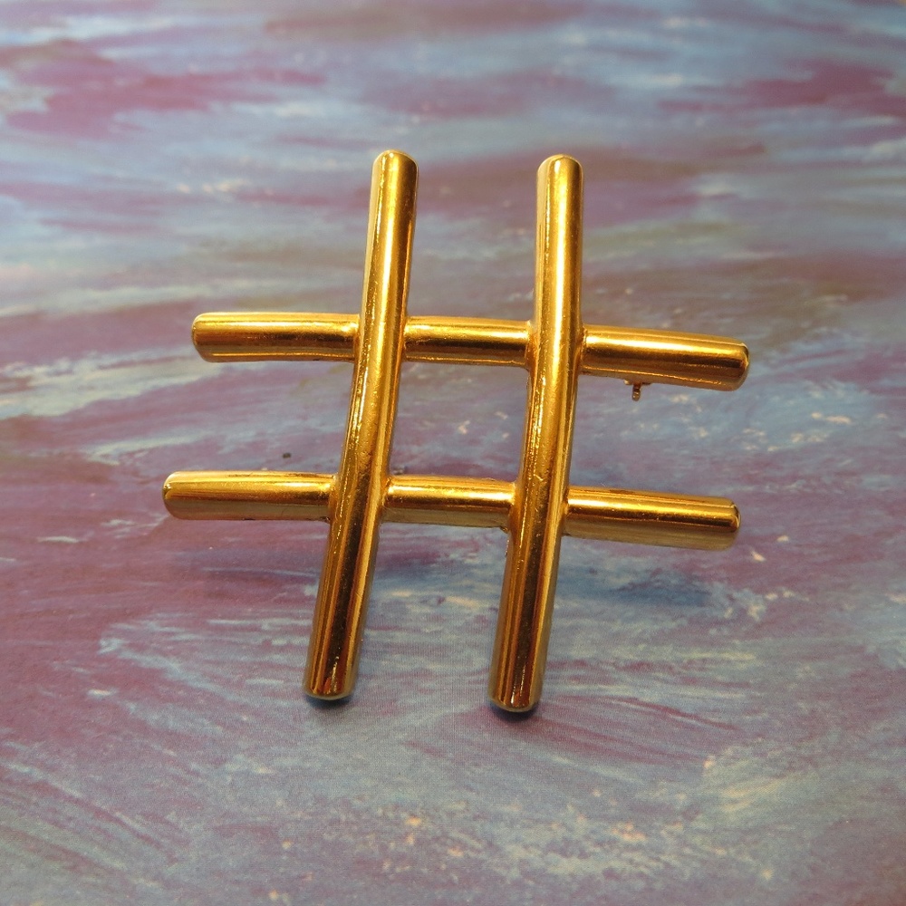 Proud To Be A Hash Tag Geek Bold Statement Brooch